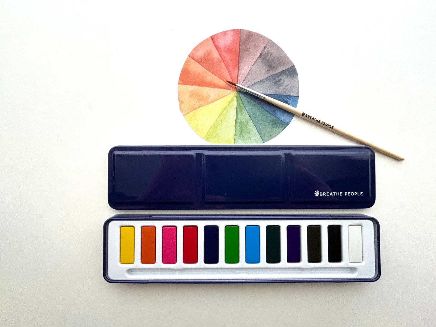 Watercolor Paint Set + Wood Paintbrush