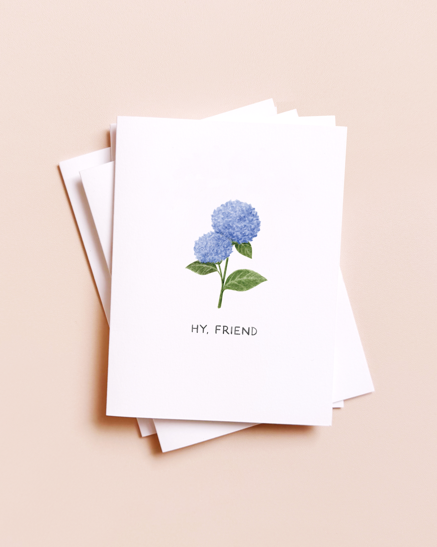 Hi Friend — Blue Hydrangea Floral New England Everyday Card