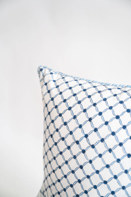 Cobalt Botanical Study Pillow