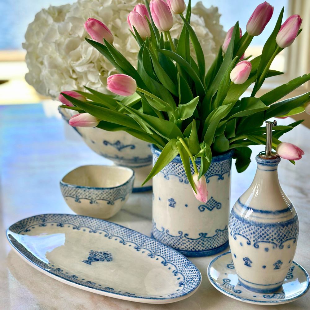 Burano Oval Platter: Blue