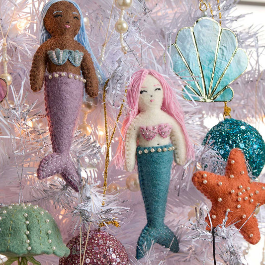 Sea Shimmer Aqua  Mermaid Ornament