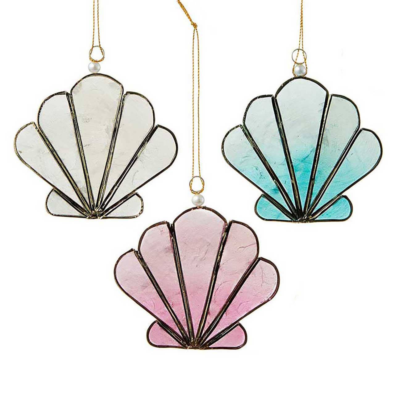 Sea Shimmer Capiz Shell Ornaments