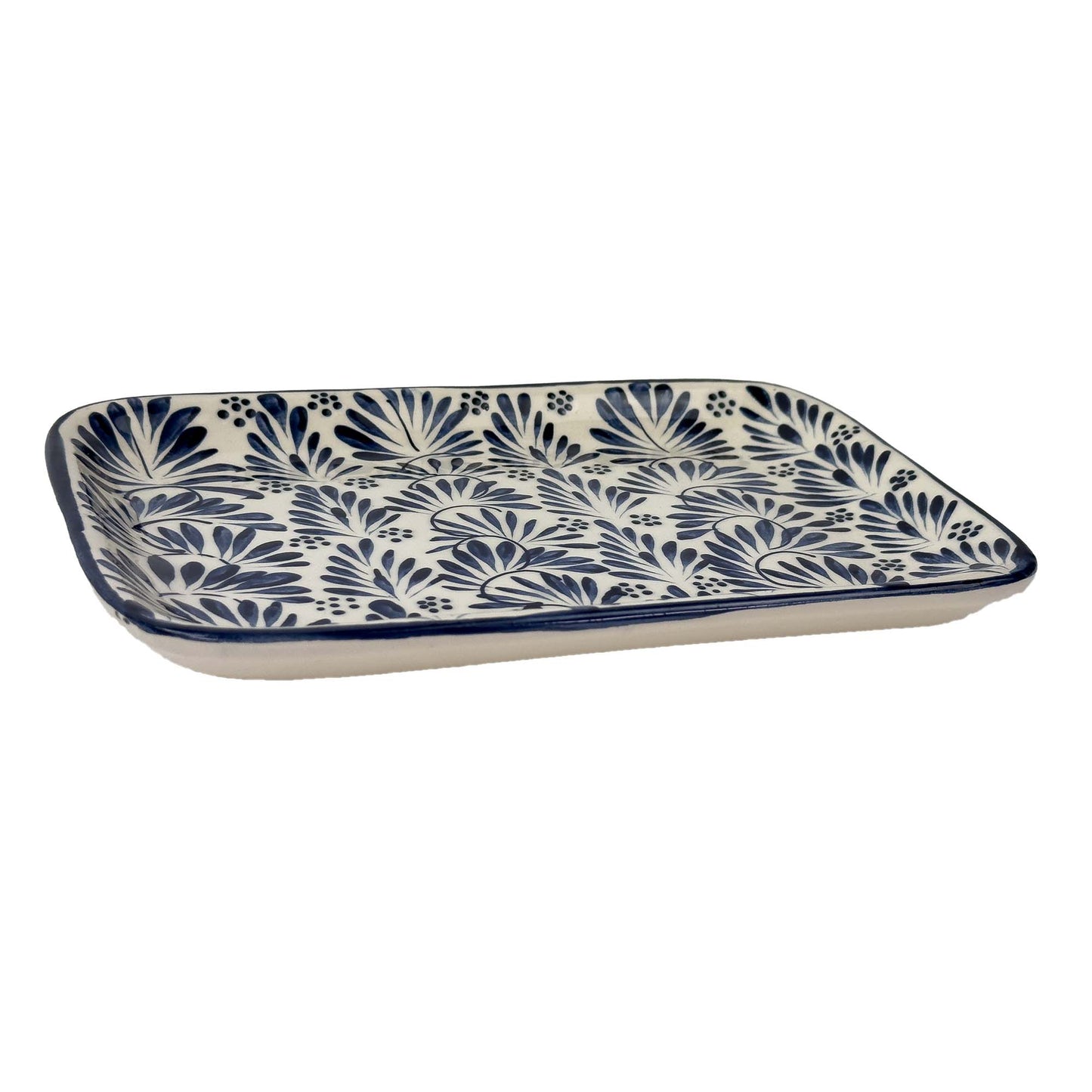 Blue Plumeado Ceramic Serving Platter