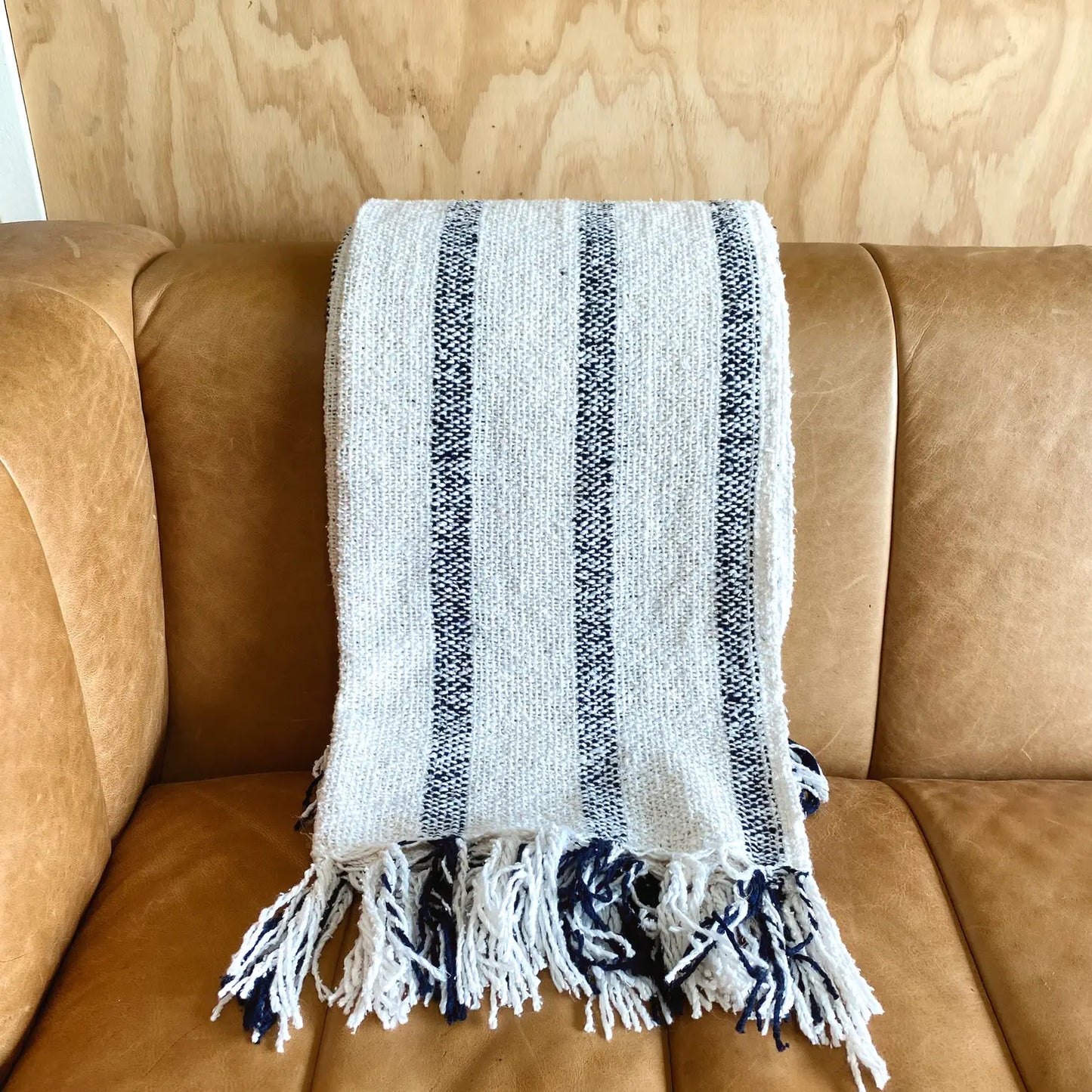 Riviera Stripe Navy Throw Blanket