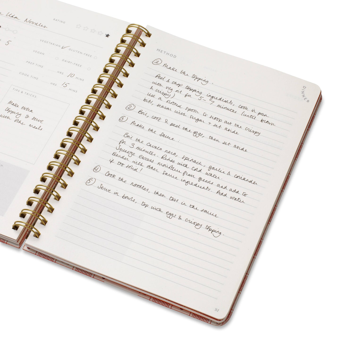 Lobster Gingham Hardcover Spiral Recipe Journal