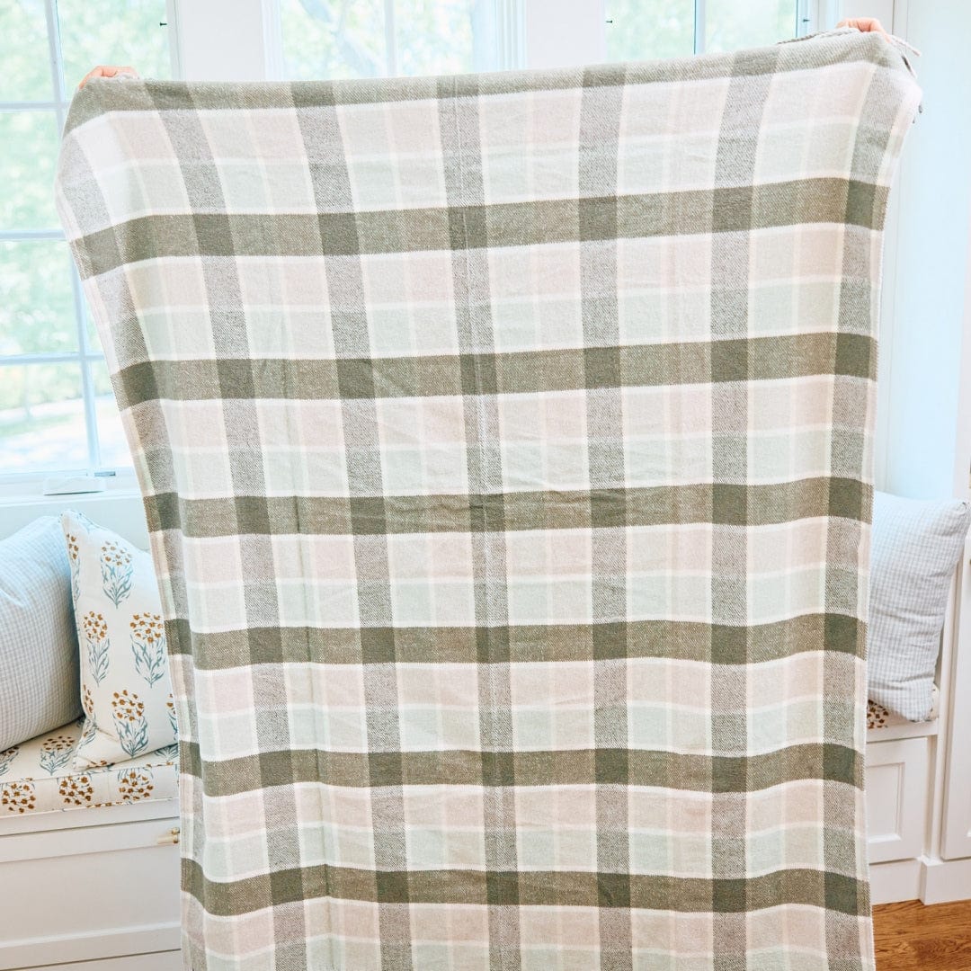 Fern Plaid Throw Blanket