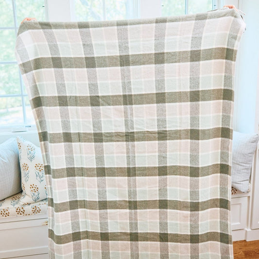 Fern Plaid Throw Blanket