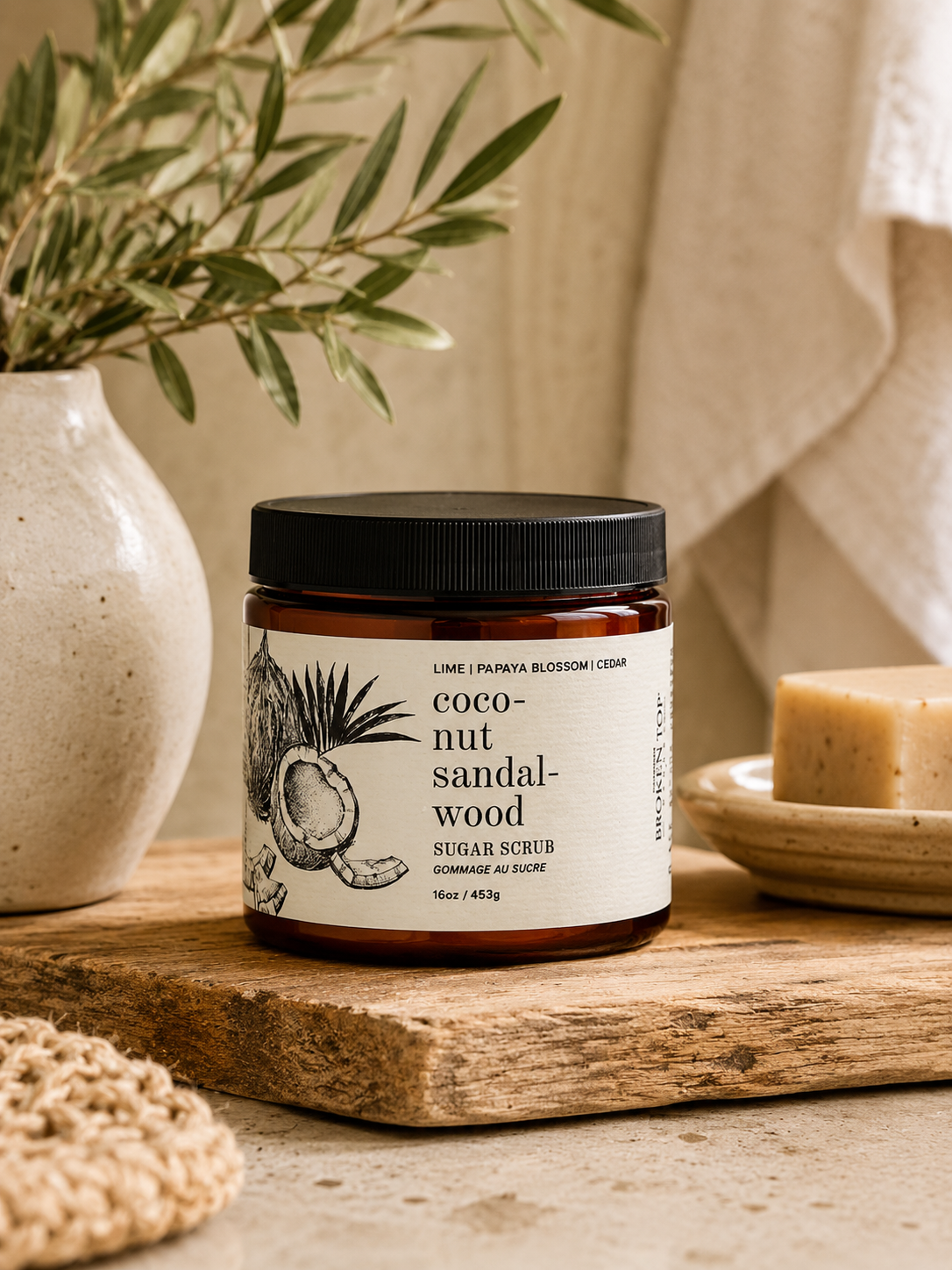 Coconut Sandalwood 16oz Sugar Scrub