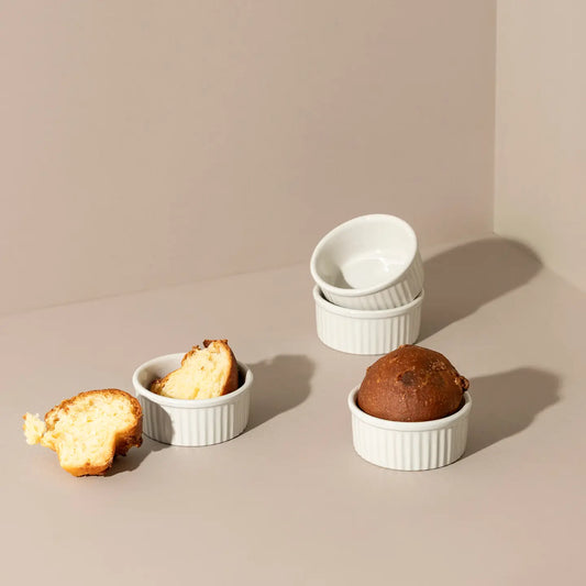 Stoneware Ramekins: Speckled Cream