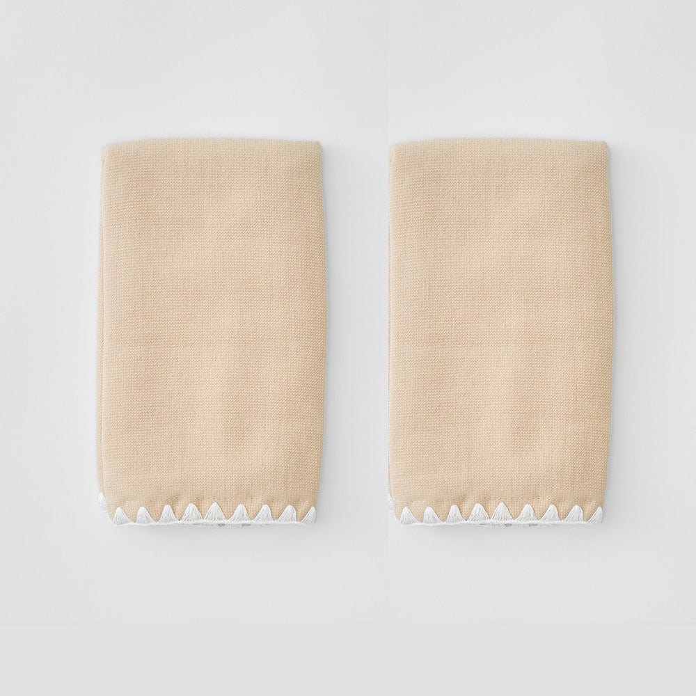 (Pair) Stitched Edge Powder Bath Towels, Sand