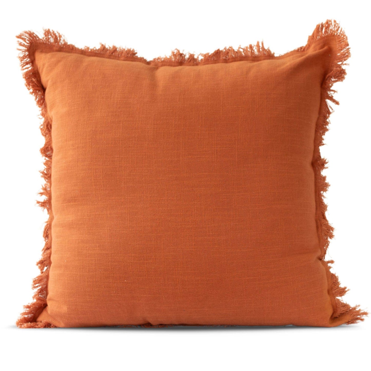 Emma Rust Frayed Edge Pillow Cover