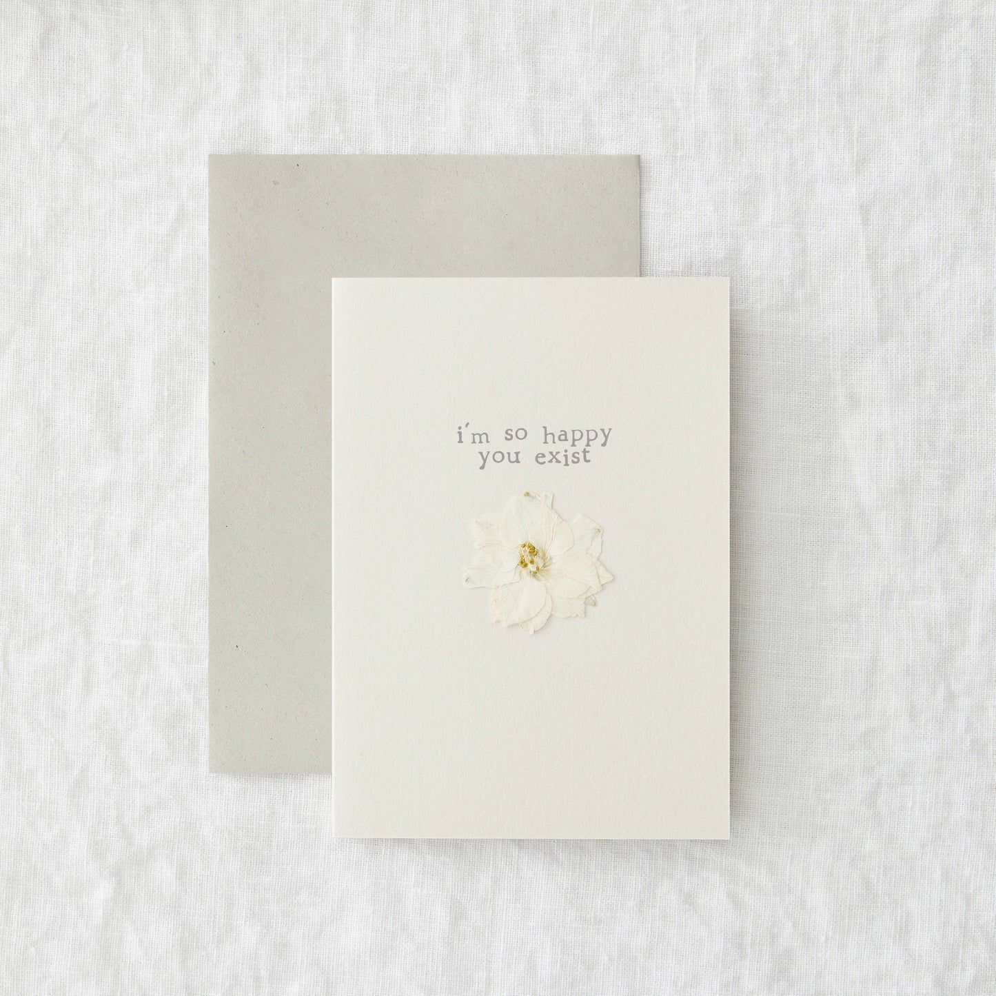 Happy You Exist Pressed Flower Card