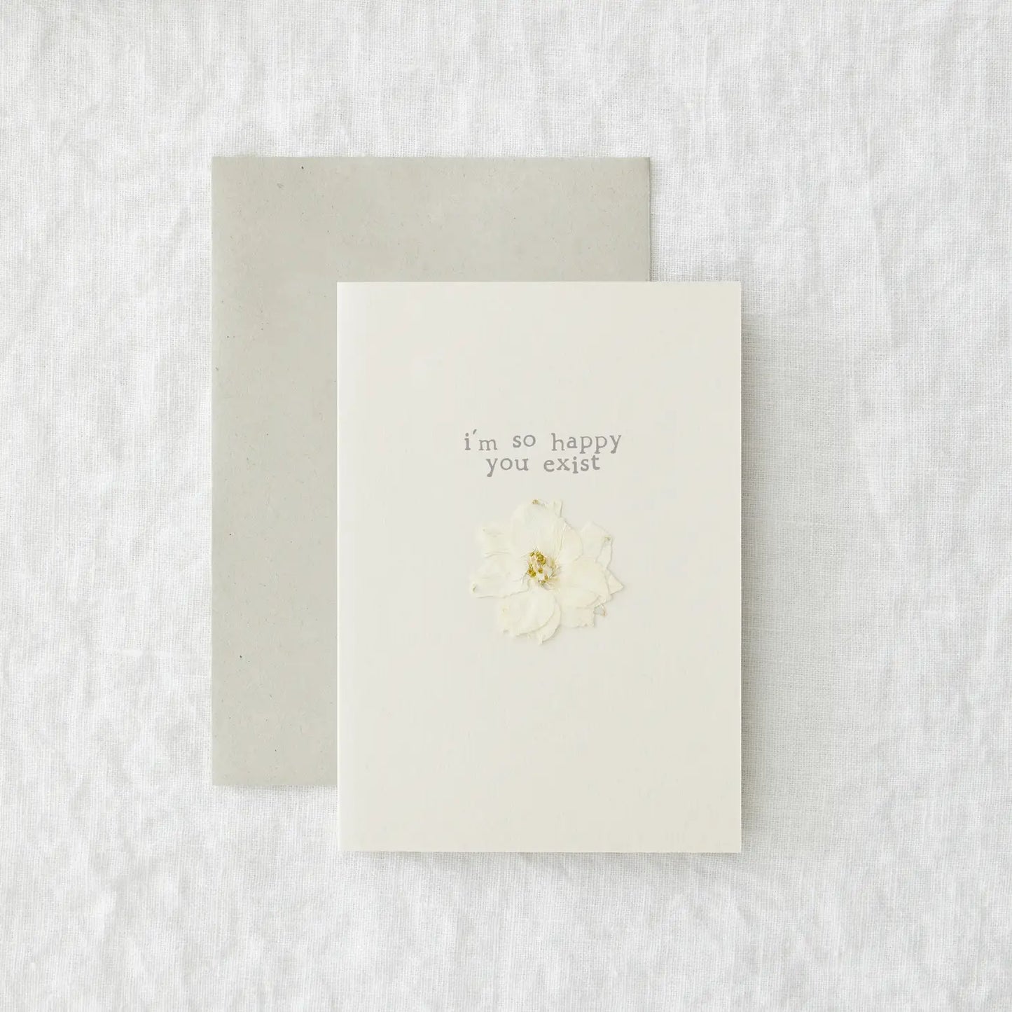 Happy You Exist Greeting Card with Pressed Flower