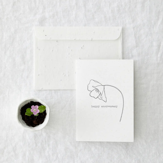 Happy Anniversary Card with Seed Plantable Envelope