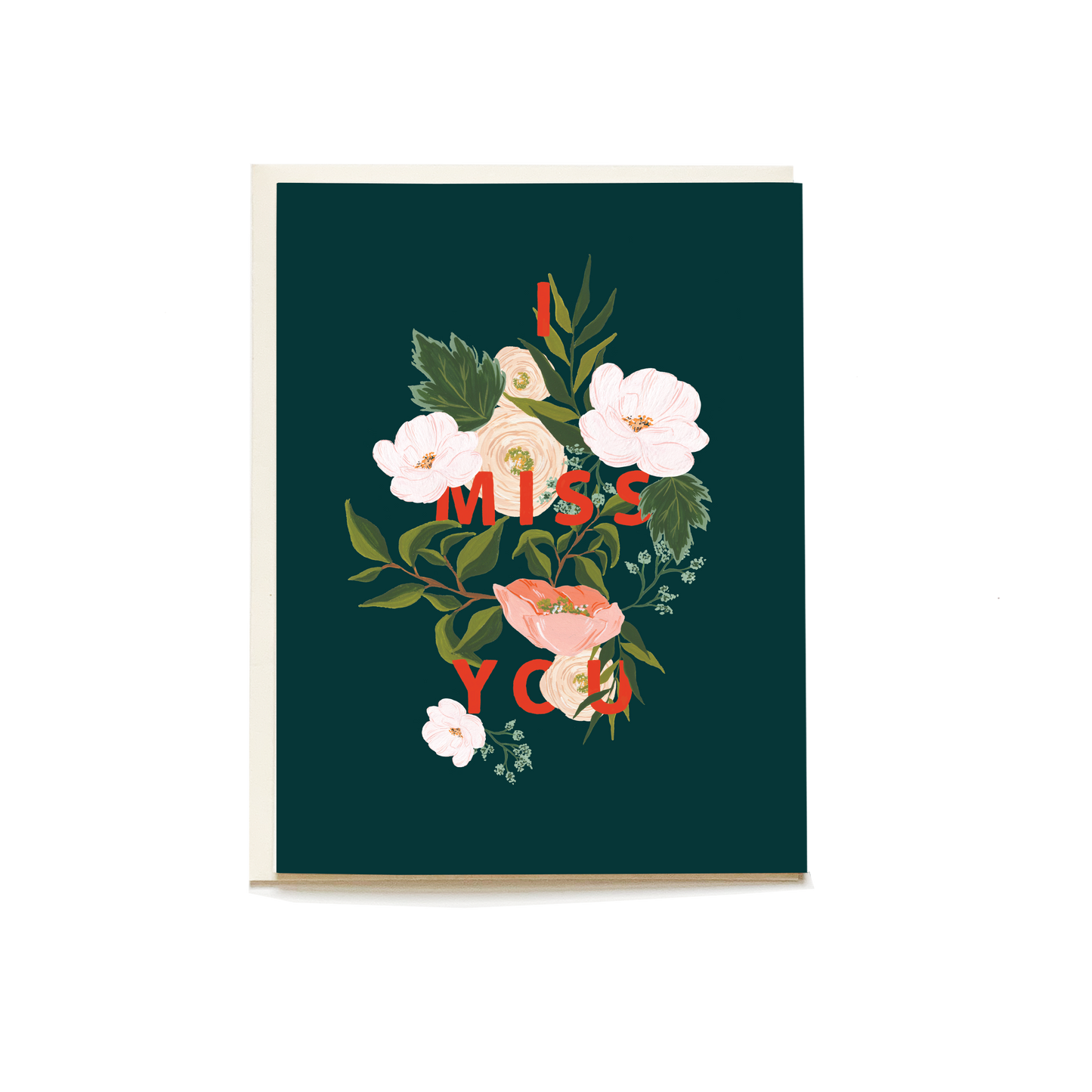 Emerald Blooms Miss You Card