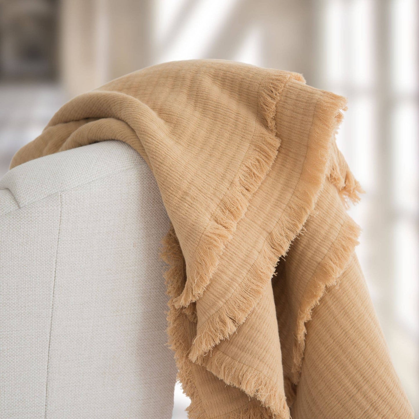 Evie Cloud Gauze with Frayed Edge Cotton Throw