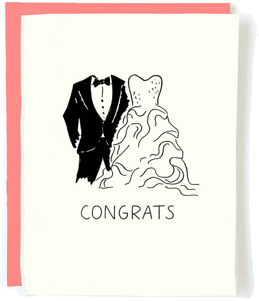 Tux + Gown Wedding Card