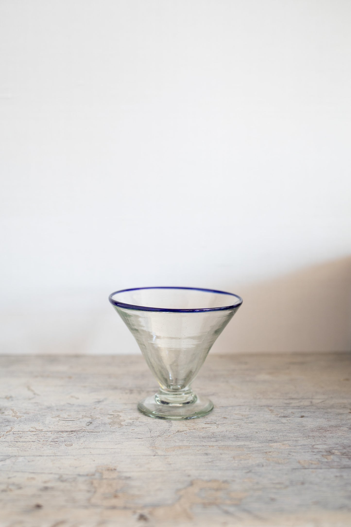 Blue Rim Margarita Glass