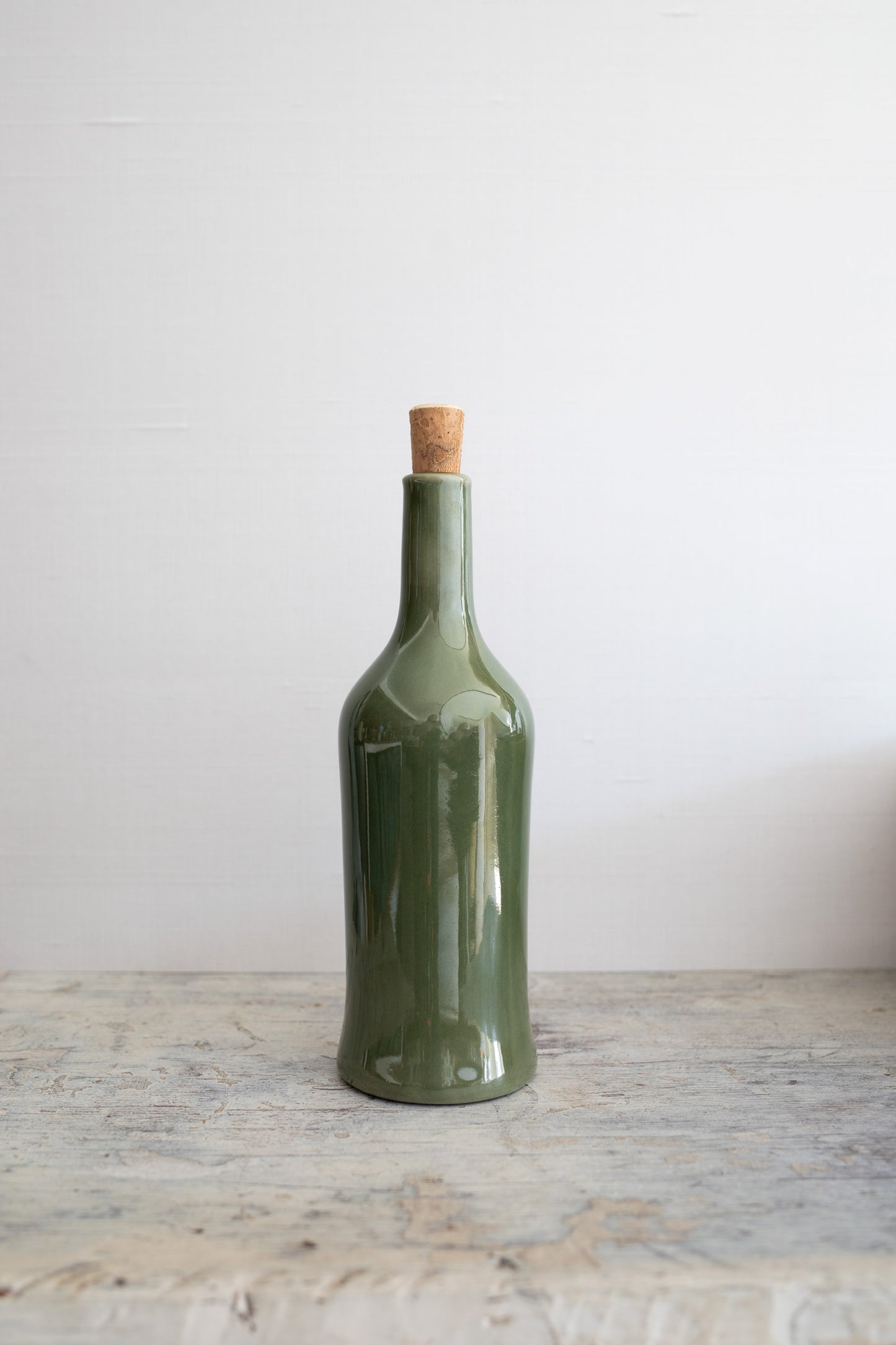 Brutto Green Stoneware Olive Oil Bottle