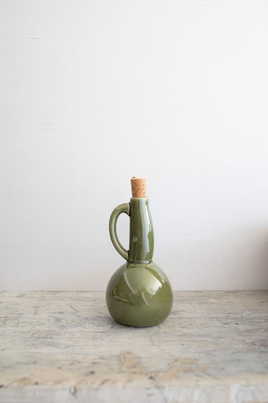 Dadasi Green Stoneware Olive Oil Bottle