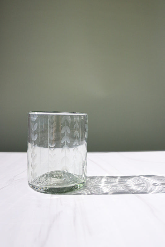 Clear Herringbone Short Glass