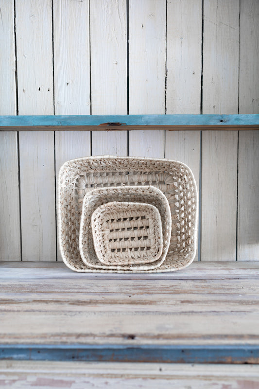 Square Open Weave Storage Tray