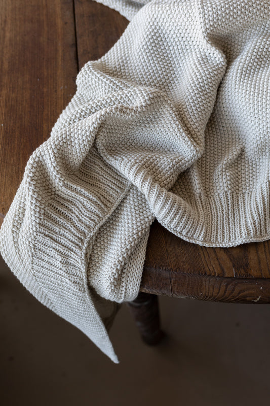 Sia Oatmeal Knit Throw Blanket