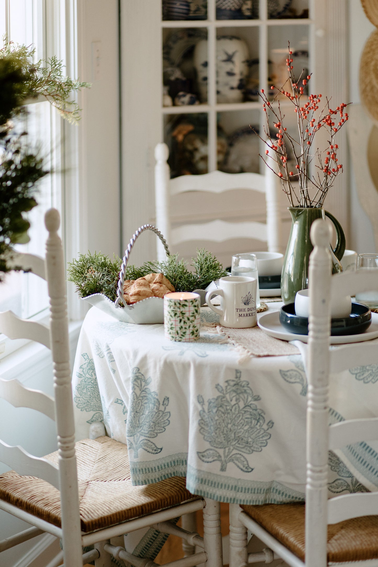 Tablecloth (59" x 94.5") - Tree of Life Mineral Green