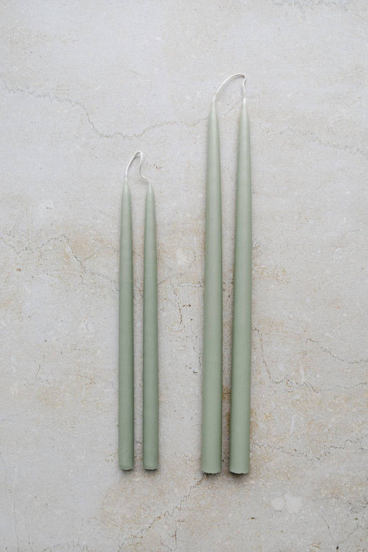 Sea Foam Taper Candle Pair - 12"