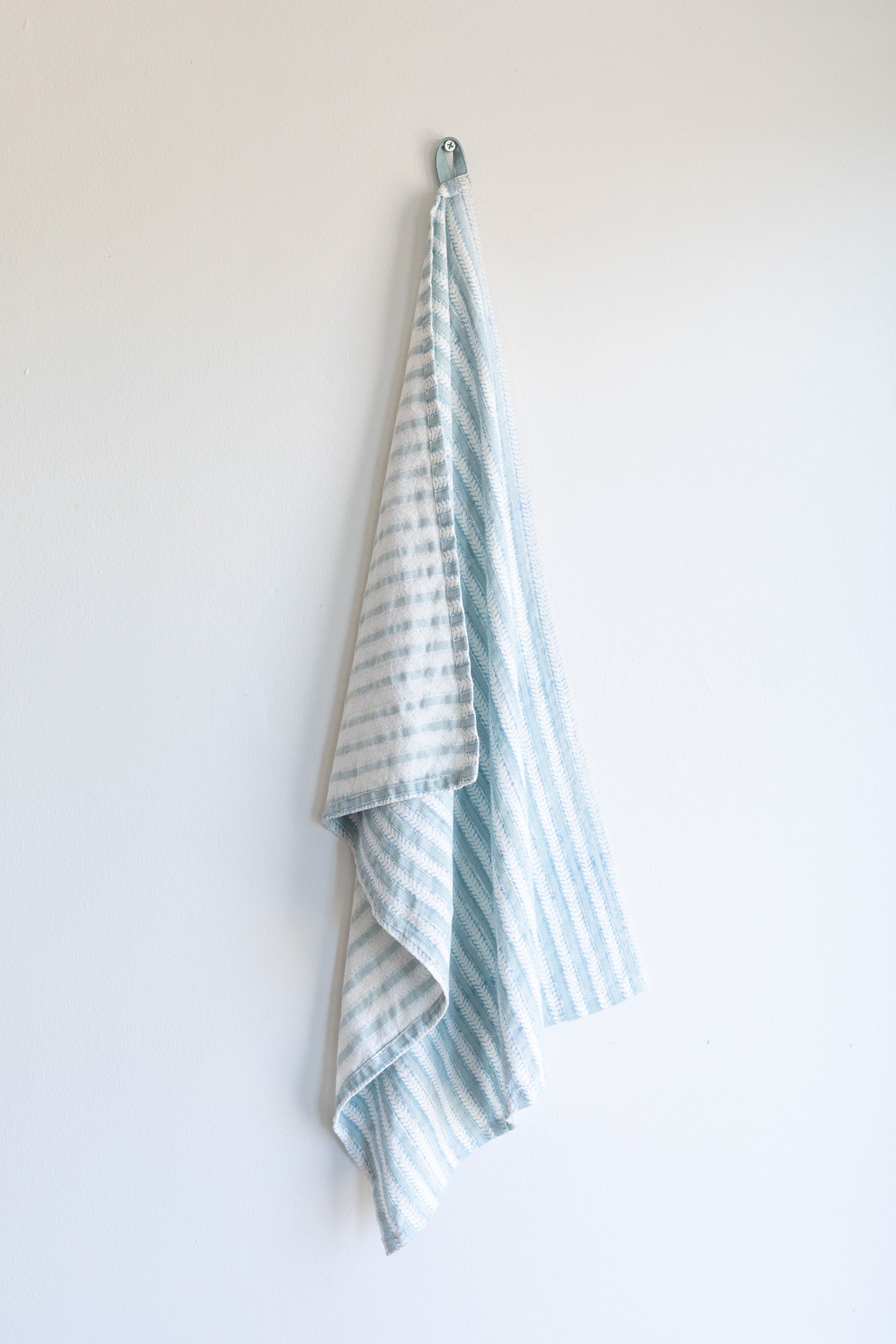 Sky Gray Striped Tea Towel